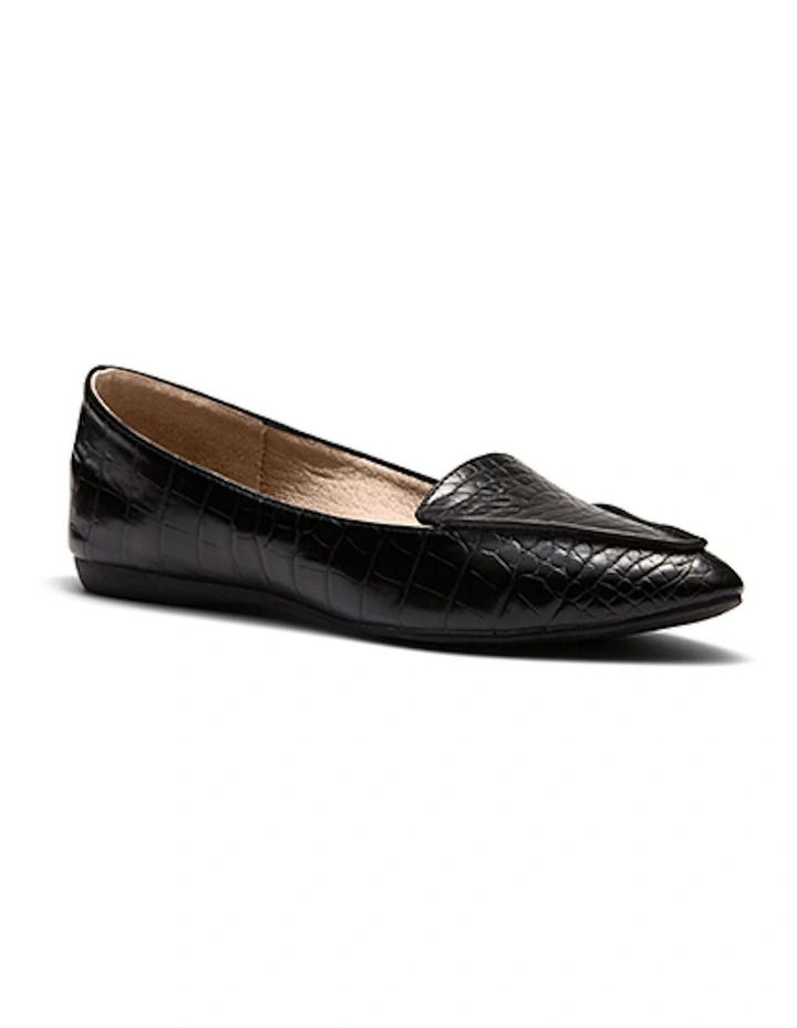 Colorado Ballet Flat in Black Croc