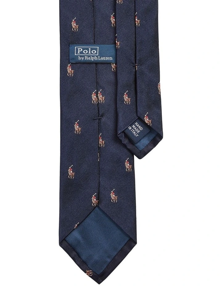 Polo Pony Silk Tie in Navy