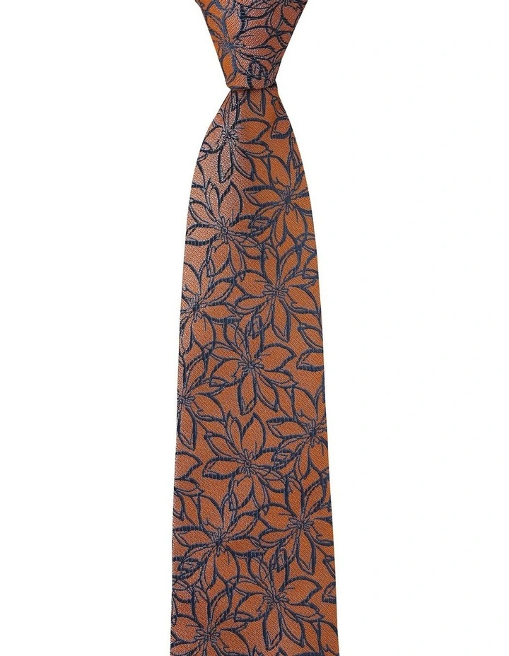 Clematis Silk Tie in Orange