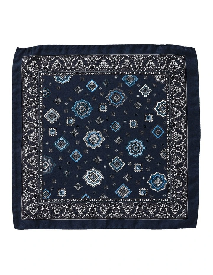 Square Foulard Silk Pocket Square in Blue