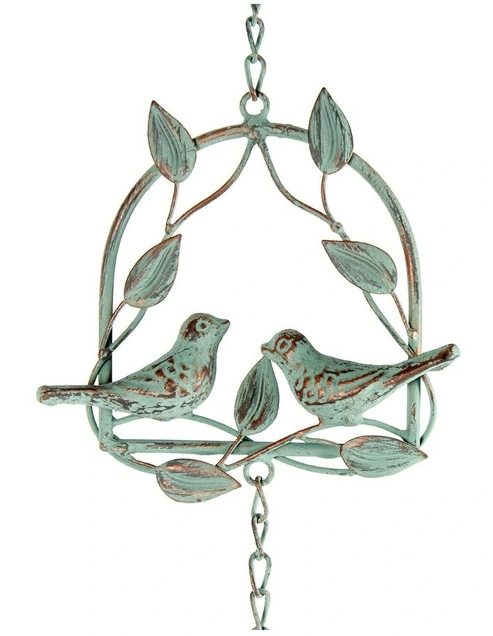Antique Lovebirds Hanging Bell in Multi