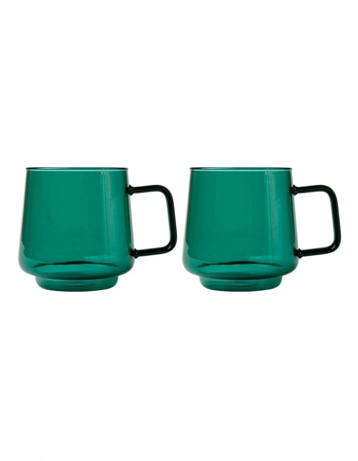 Gift Boxed Blend Sala Glass Cup 350ml Set of 2 in Forest