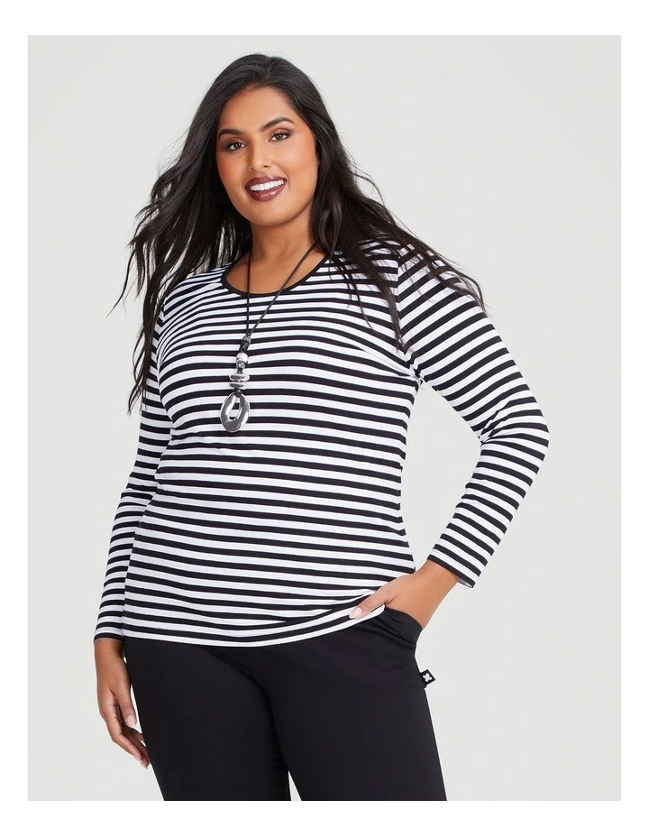 Natural Essie Top in Stripe