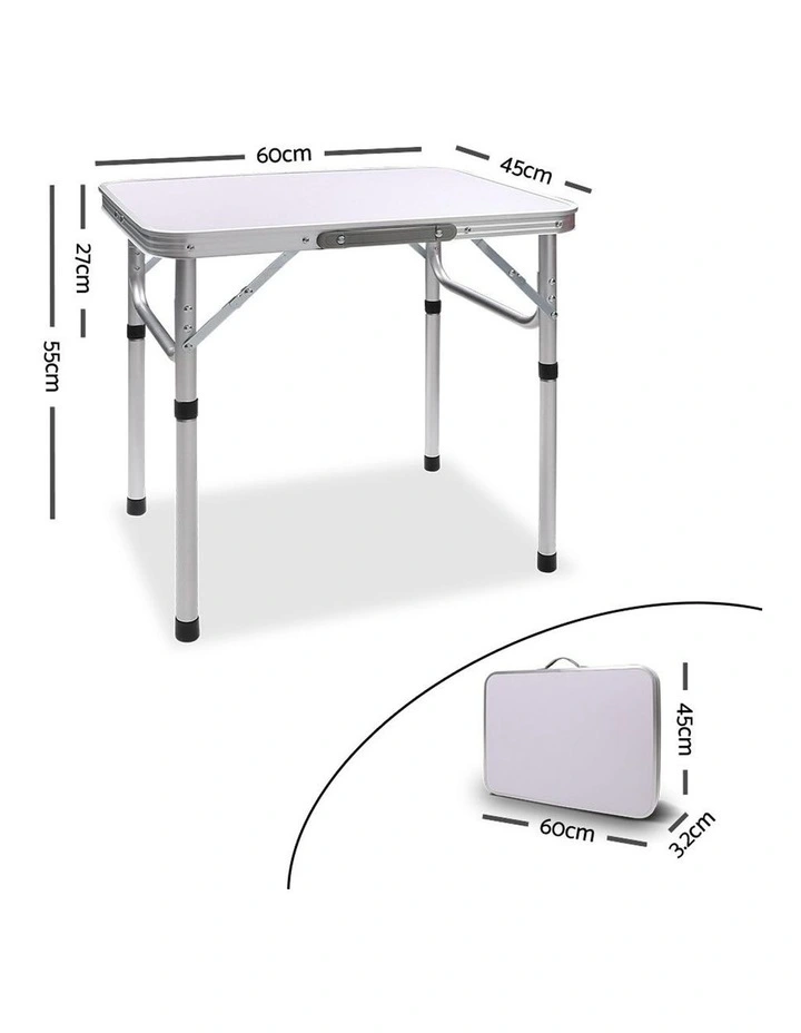 Folding Camping Table 60CM Adjustable Portable Outdoor Picnic Desk
