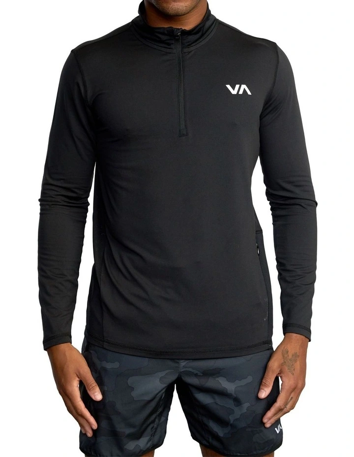 Sport Vent Long Sleeve Half Zip Pullover Black
