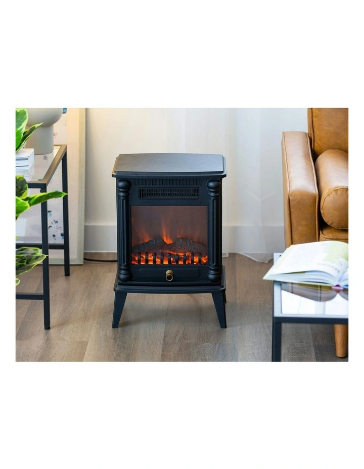 Electric Log Fireplace Heater with Overheat Protection