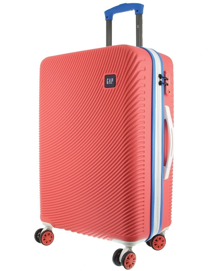 Stripe Medium 67cm Hard-Shell Suitcase in Coral