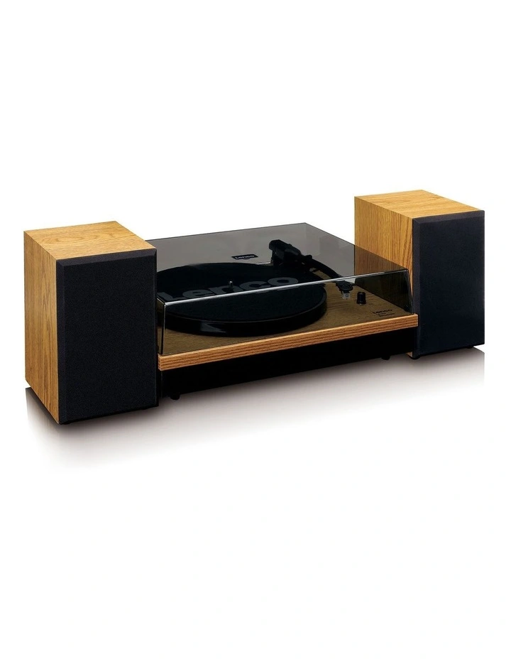 Turntable with Bluetooth & 2 Separate Speakers in wood