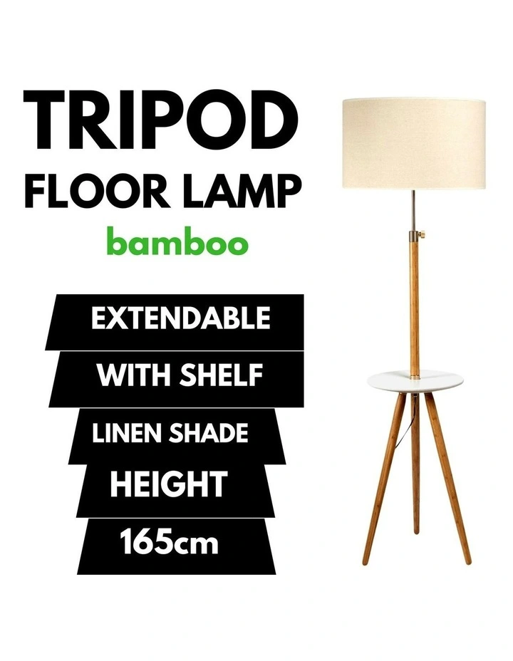 Tripod Floor Lamp 165cm in Linen