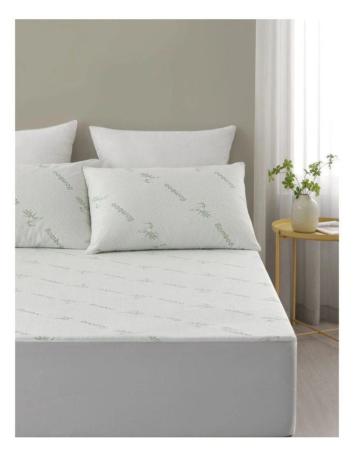 Bamboo Knitted Waterproof Mattress Protector in White