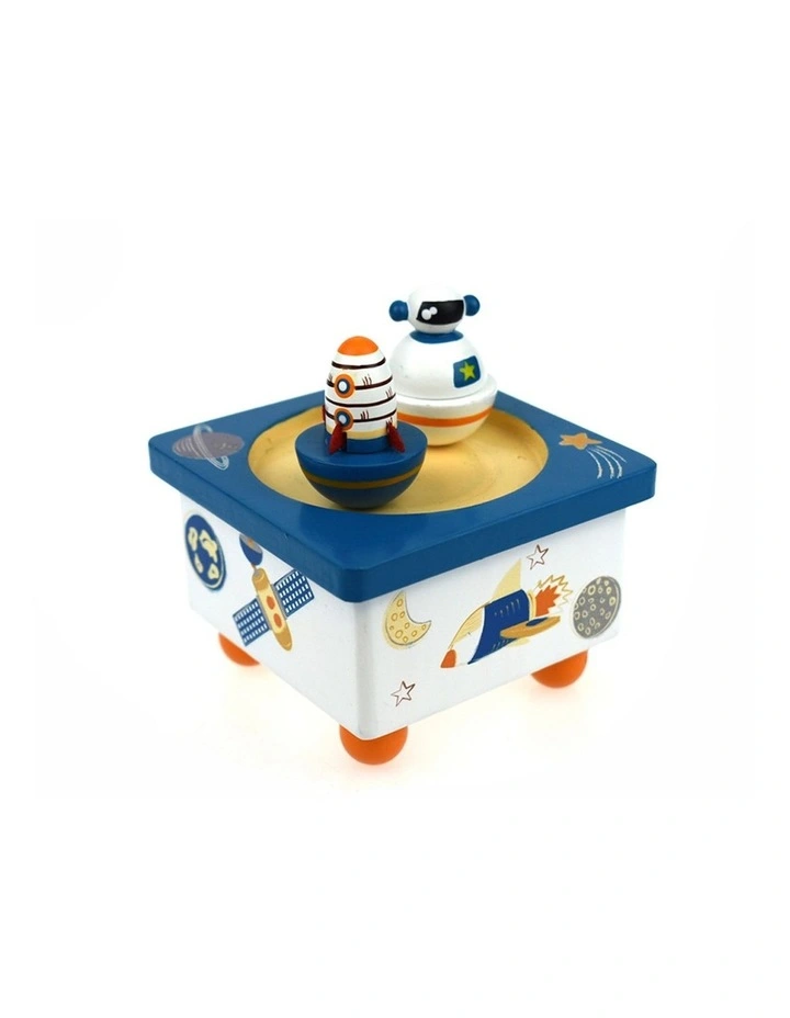 Spinning Rocket Music Box with Spinning Figurines 10cm