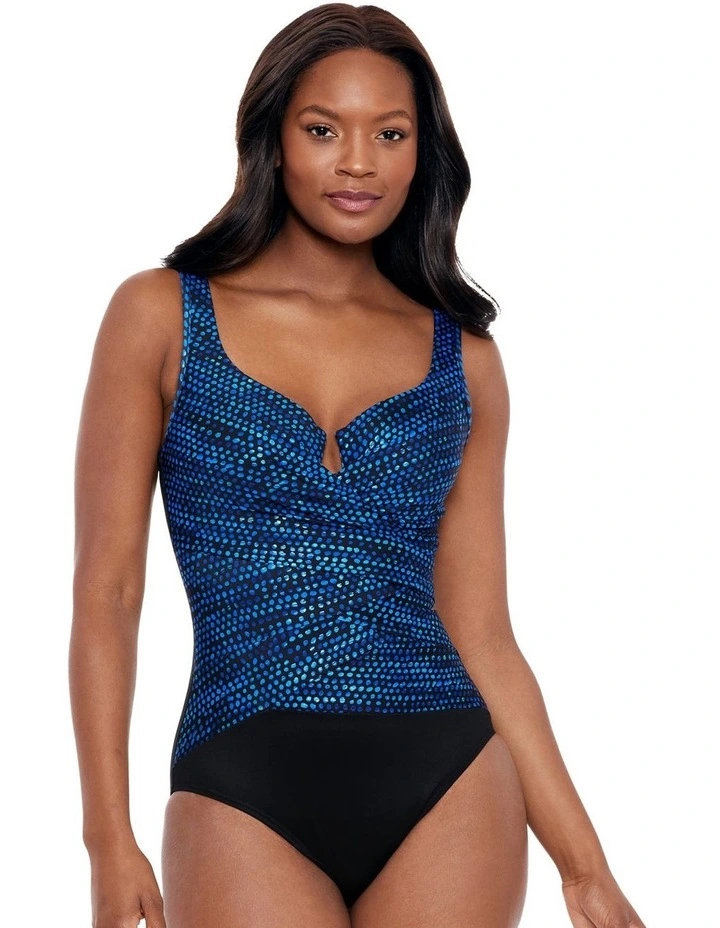 Underwired Shaping Swimsuit in Blue Multi
