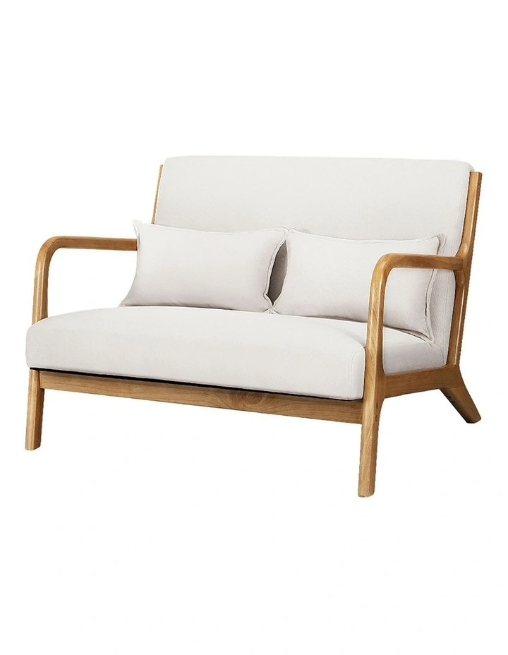 Loveseat Fabric 2-Seater in Beige Olive