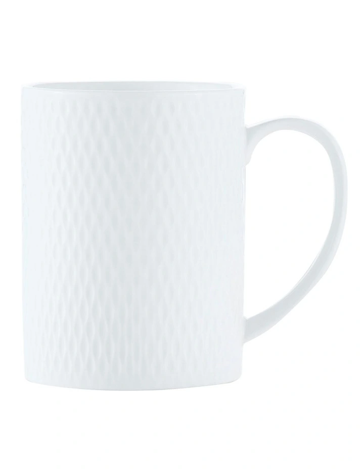 Basics Diamonds Straight Mug in White