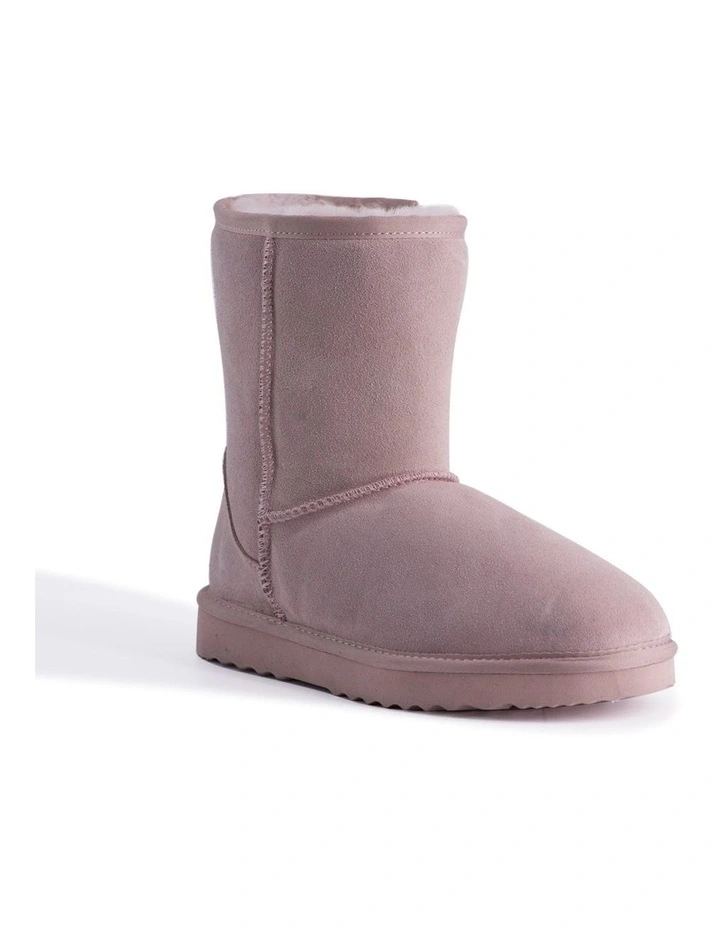 Women Mid Calf Sheepskin UGG Boot Pale Pink