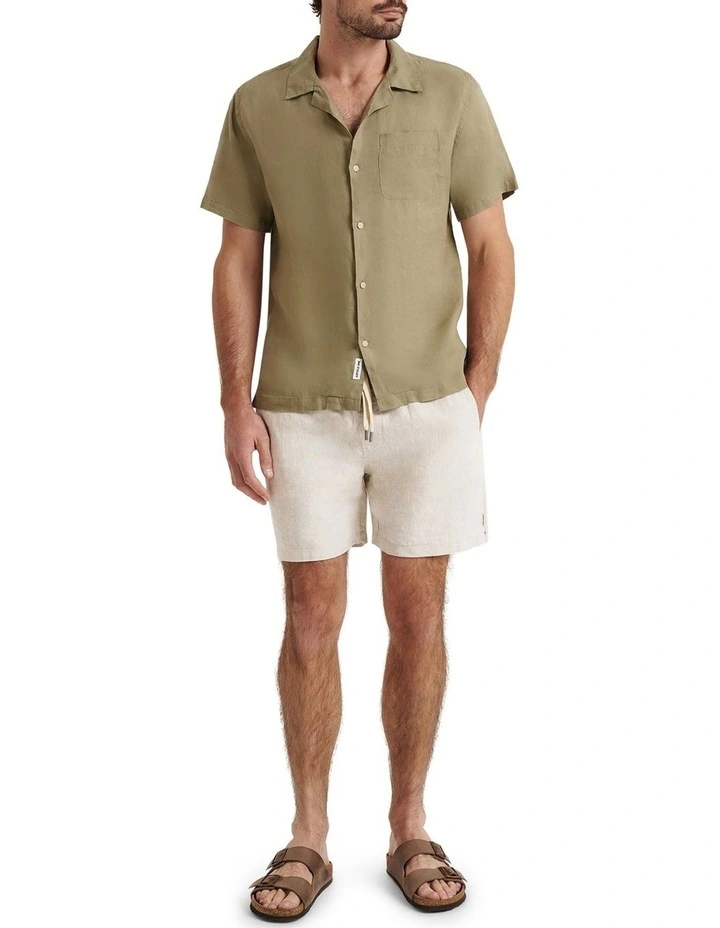 Nero Linen Resort Shirt in Khaki