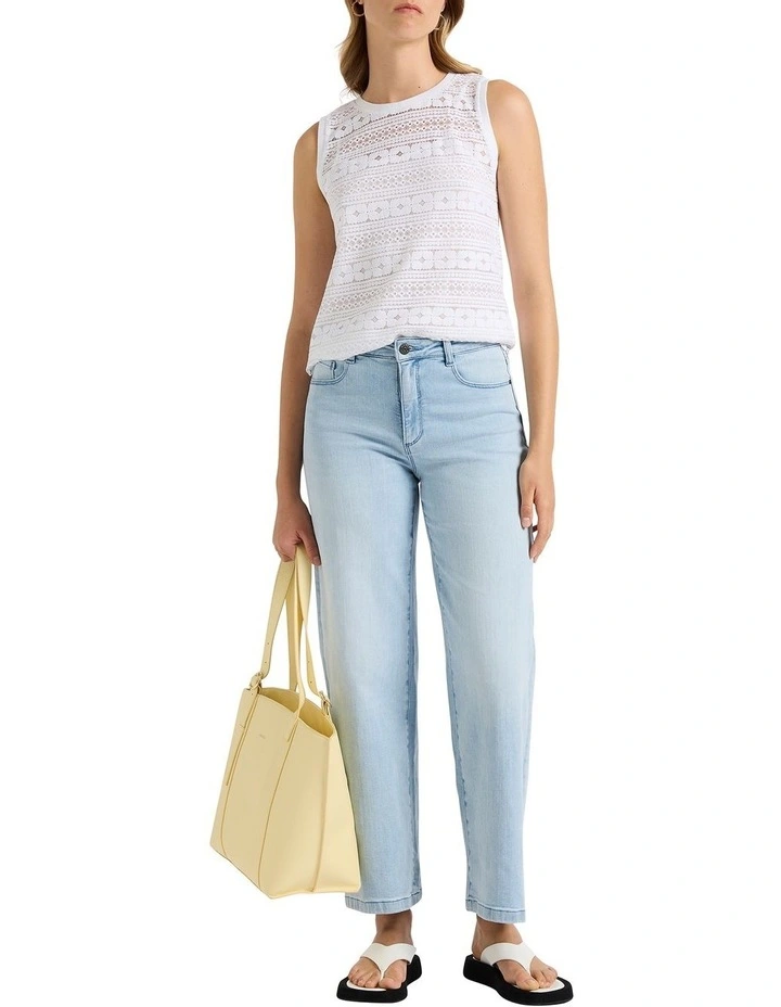 Diana Lace Tank in White