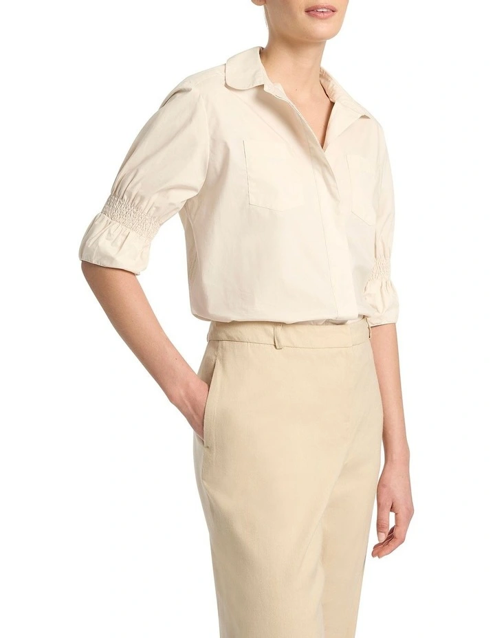 Trina Cotton Shirt in Bone