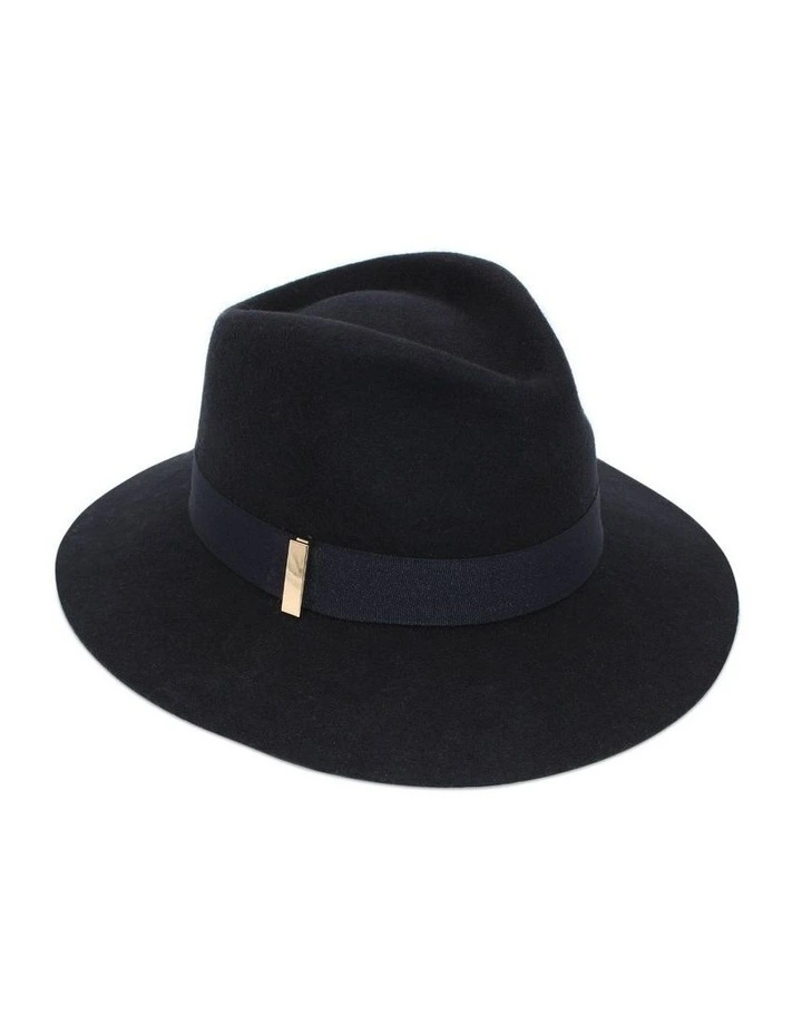 Zaira Fedora Hat in Navy