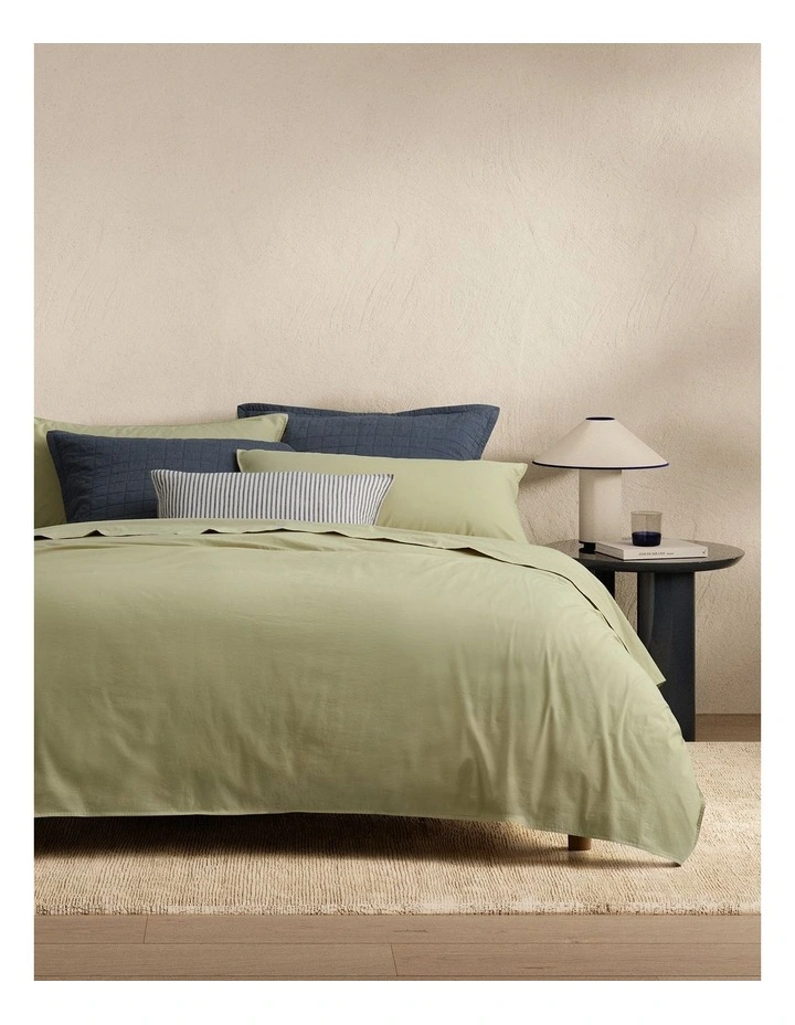 Bayley Quilt Cover Set in Soft Fern