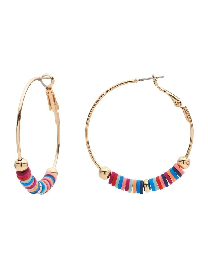 Vivid Bead Hoop Earring in Multi