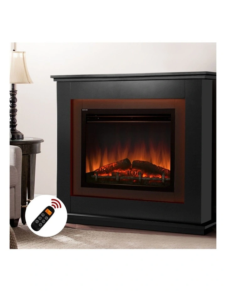 Electric Fireplace Fire Heater 2000W Black