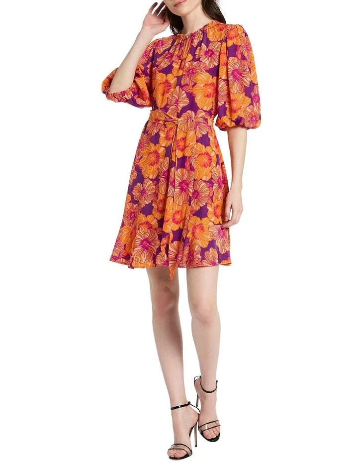 Floral We Know Dress in Orange Multi