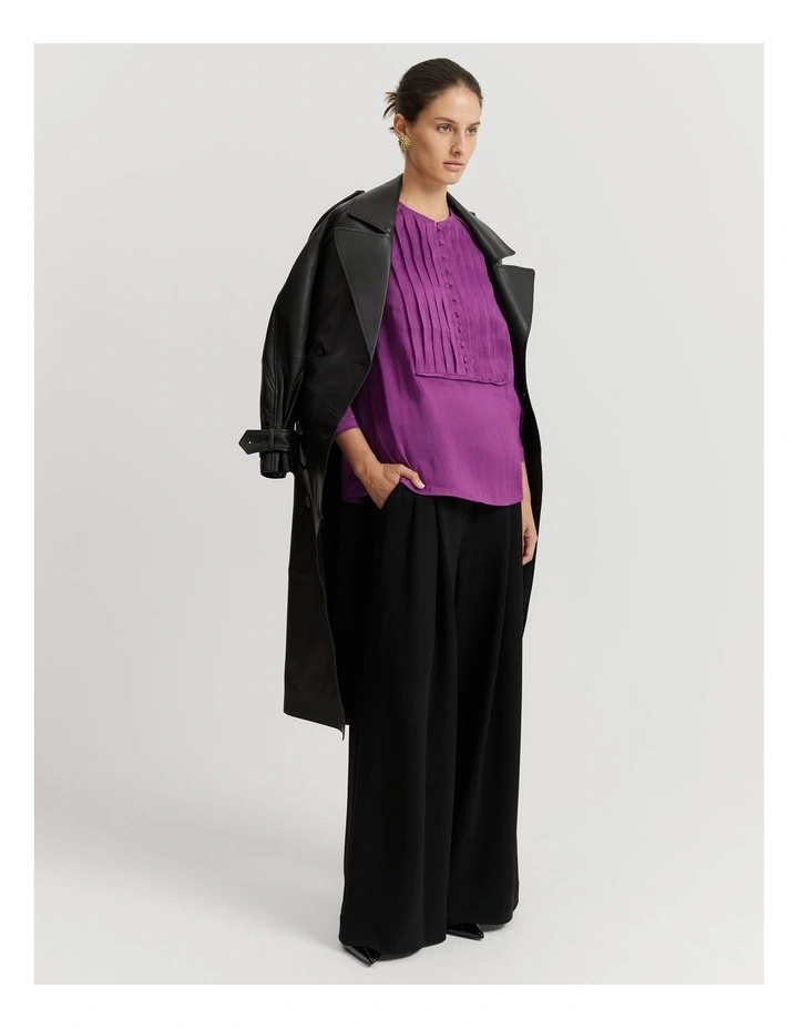 Fluid Long Sleeve Popover in Boysenberry