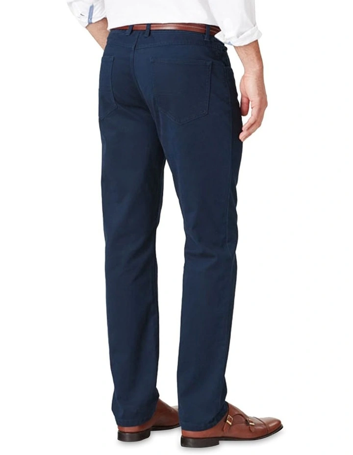 Stretch Bedford Cord Trouser in Navy