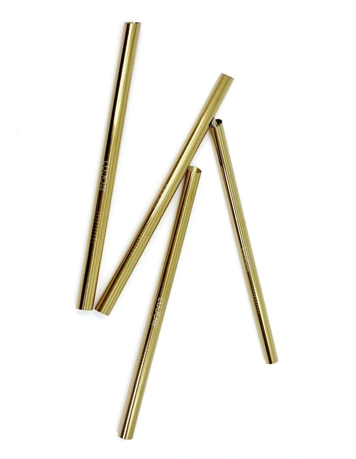 Bubble Tea Reusable Straws Gold