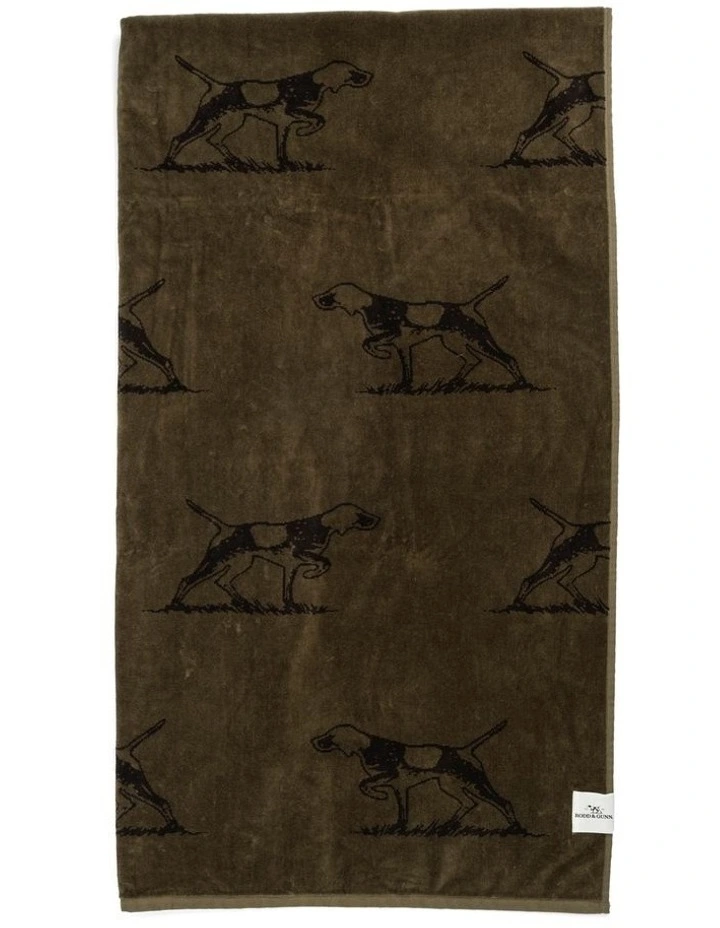 Dog Days Beach Towel in Olive/Black