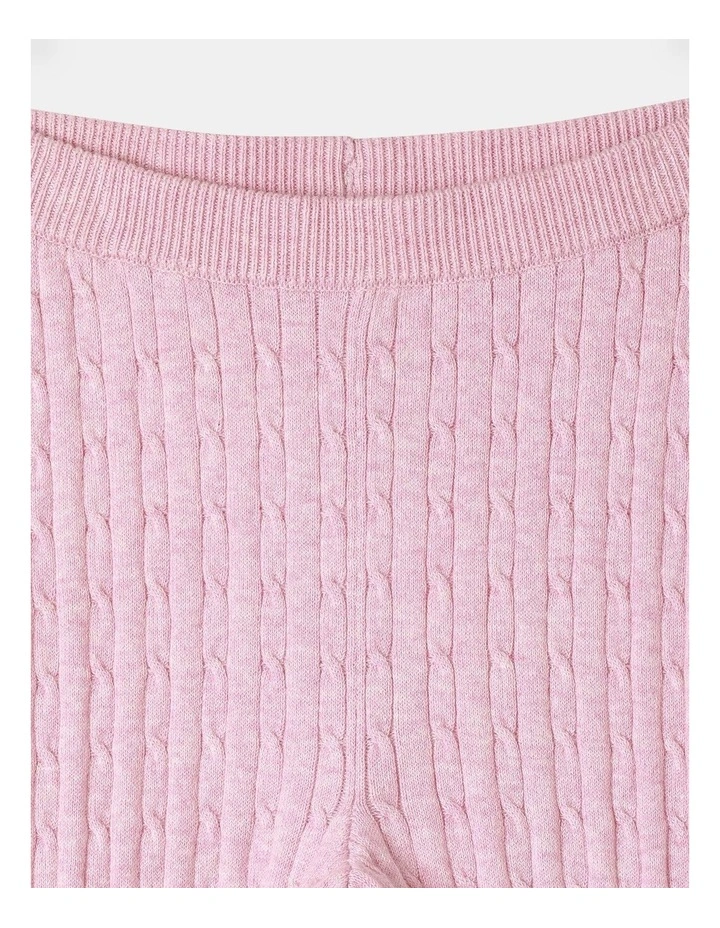 Cable Knit Legging (3-8 Years) in Light Pink