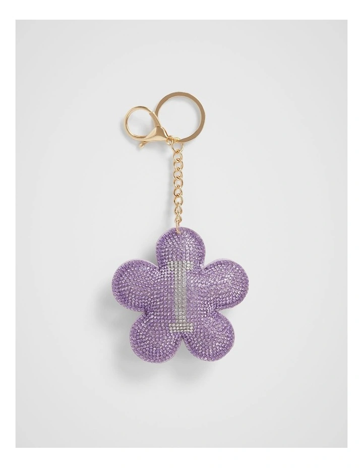 Daisy Initial "I" Keyring in Purple