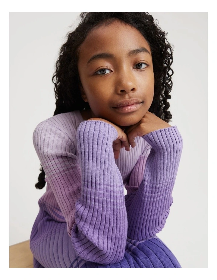 Organically Grown Cotton Stripe Knit Dress in Multicolour