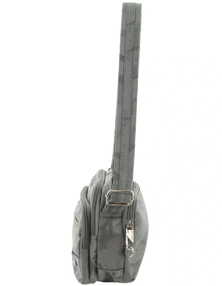 Anti-Theft Cross Body Bag in Grey-Camo