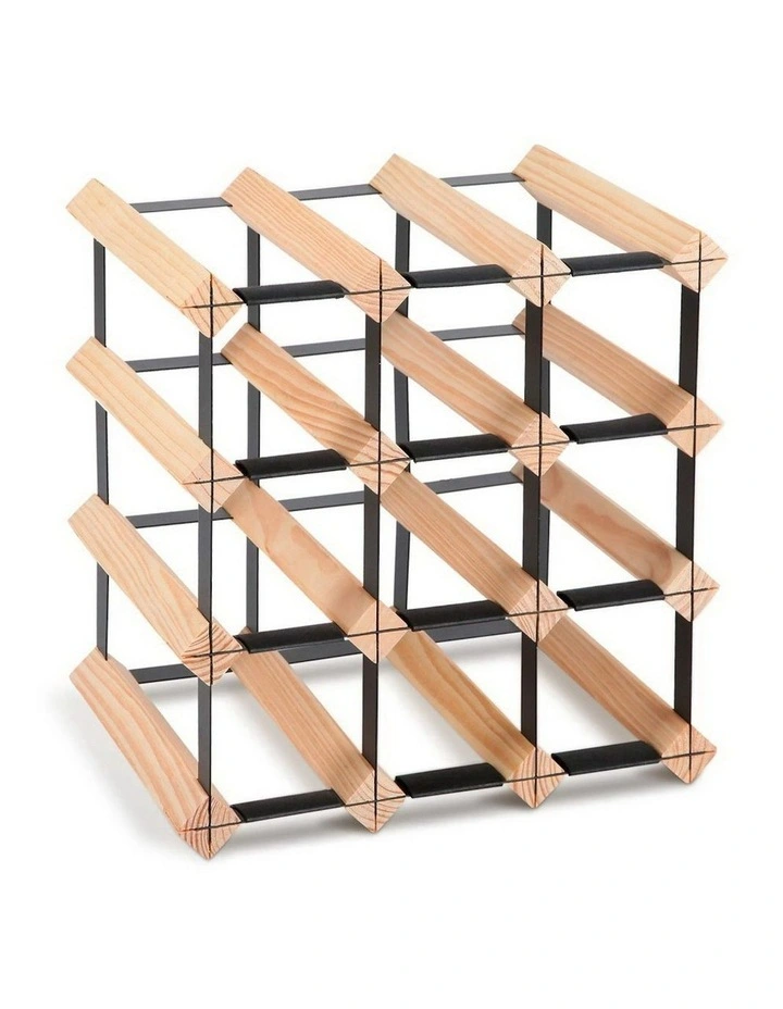 Wooden Storage Bottle Timber Rack in Multi