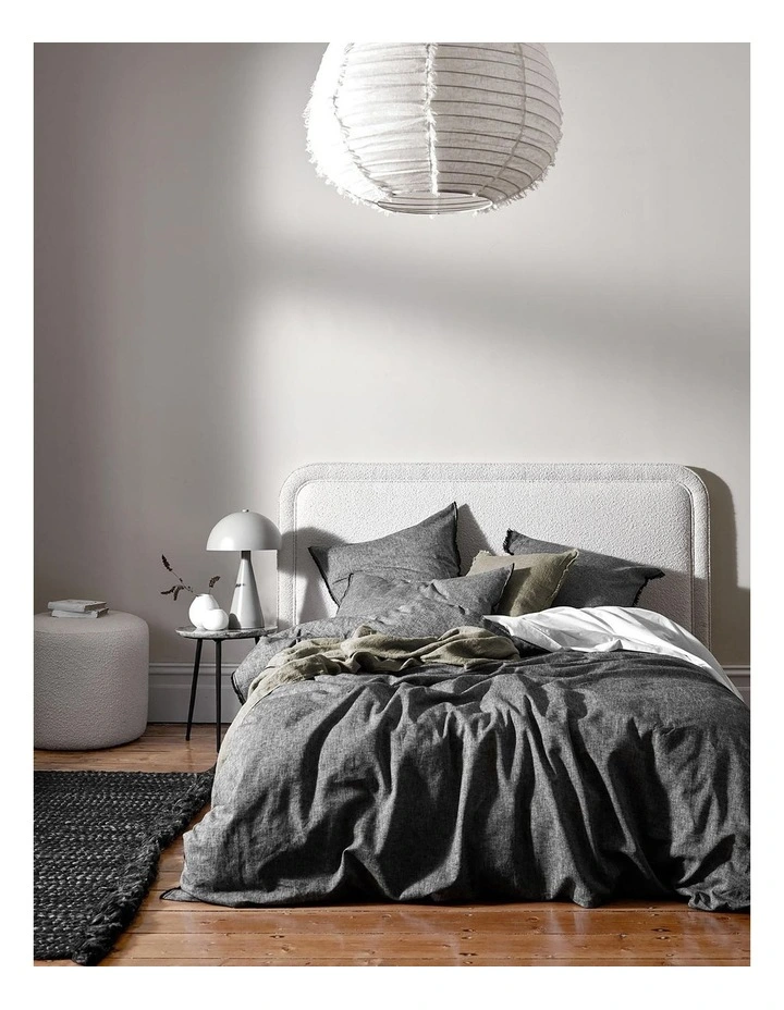 Chambray Fringe Bedlinen Collection in Smoke
