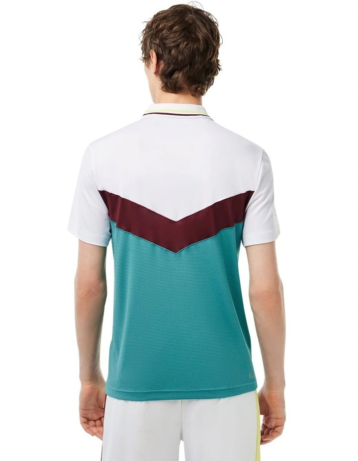 DM Tech Ultra Dry Polo Shirt in White/Lemeira