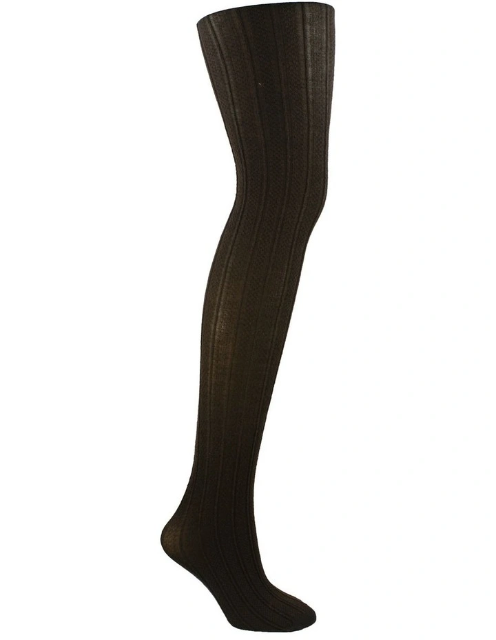 Superfine 70D Merino Texture Line Tights in Brown