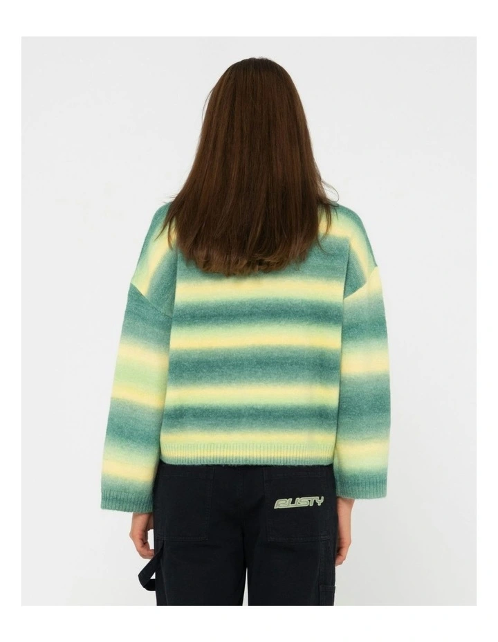 Marissa Long Sleeve Crew Neck Ombre Knit in Green