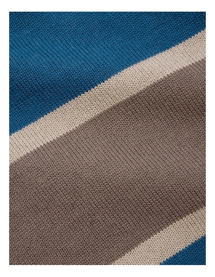 Organically Grown Cotton Colour Block Knit in Electric Blue