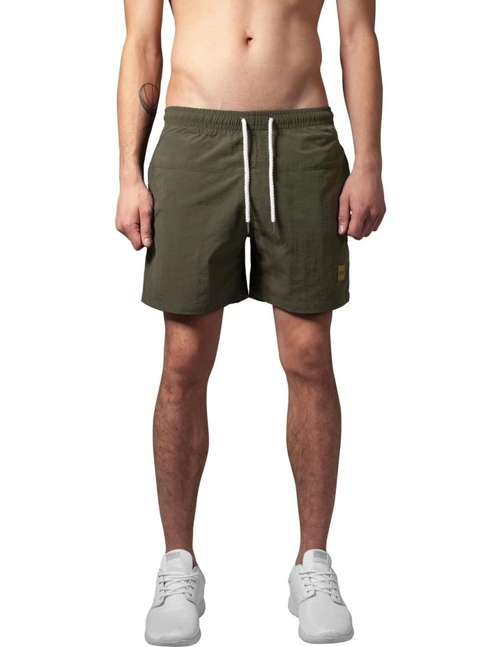 Block Swim Shorts in Olive