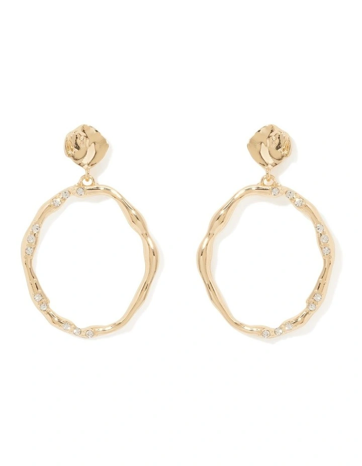 Signature Tally Texture Hoop Earrings in Gold