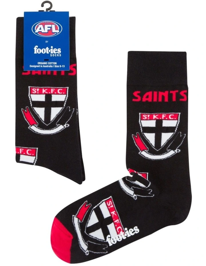 St Kilda Saints Mascot Organic Cotton Socks in Black