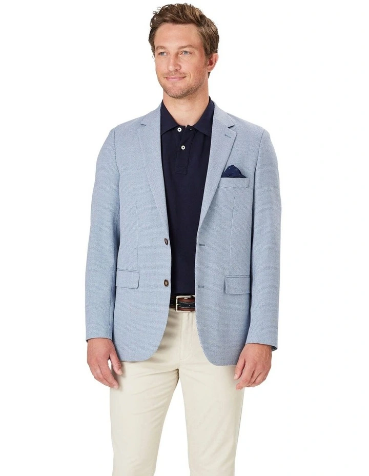Performance Houndstooth Jacket in Blue