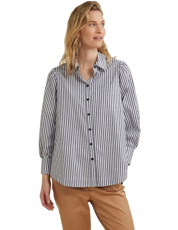 Stripe Shirt in Navy