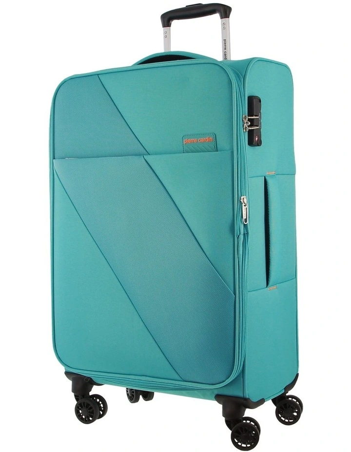 Vivant 68cm Medium Soft Shell 2-Tone Suitcase in Turquoise