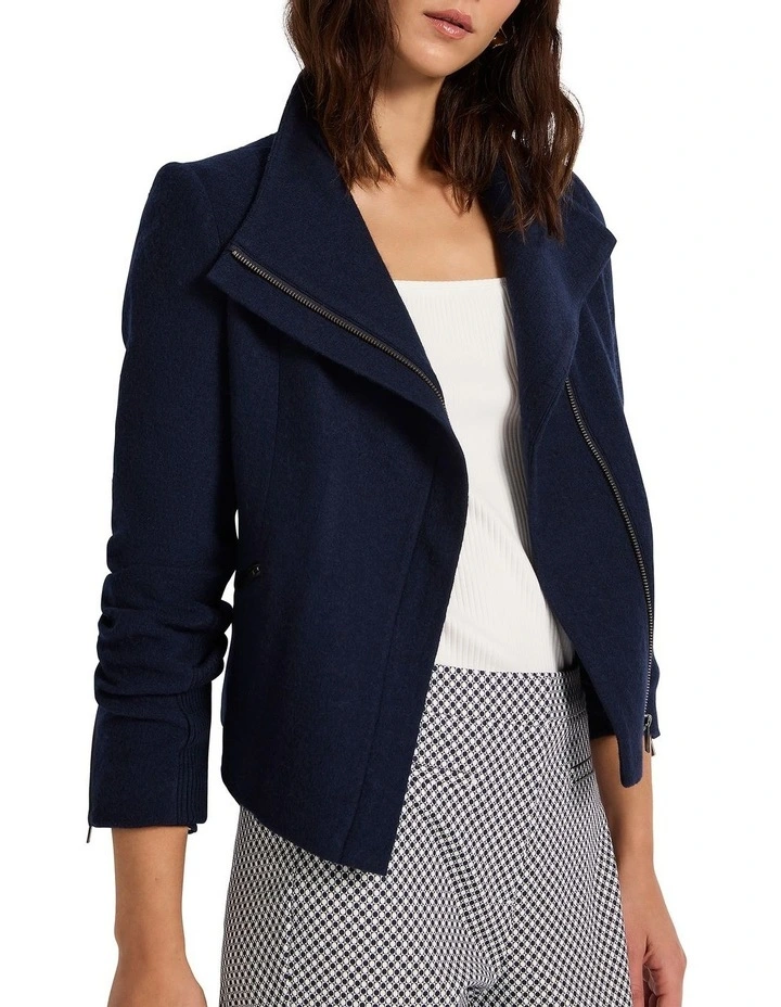 Lani Felted Wool Jacket in Navy