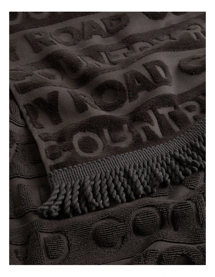 Charlie Beach Australian Cotton Beach Towel in Charcoal