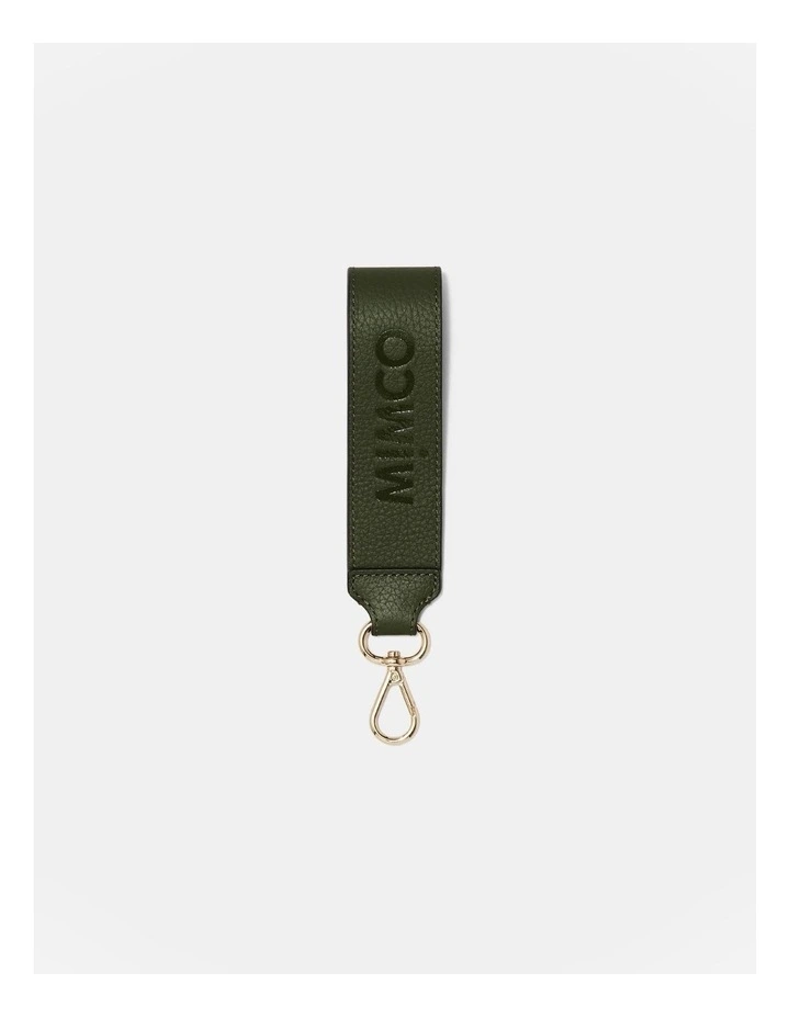 Patch Leather Keyring in Winter Moss